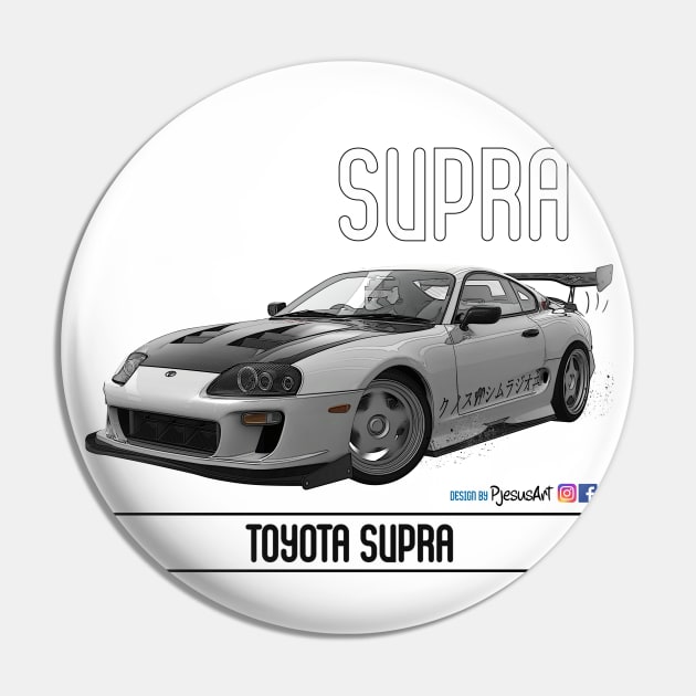 Supra Time Attack White Carbon Pin by PjesusArt