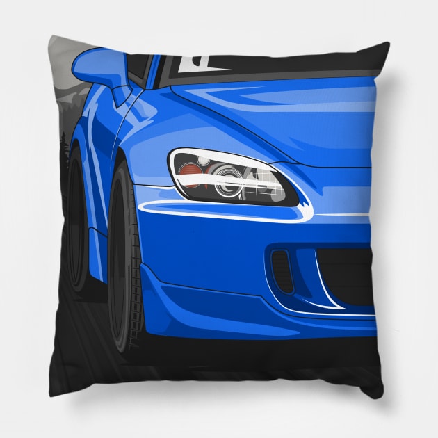 Honda S2000 AP2 Rolling - Apex Blue Pillow by wearapex