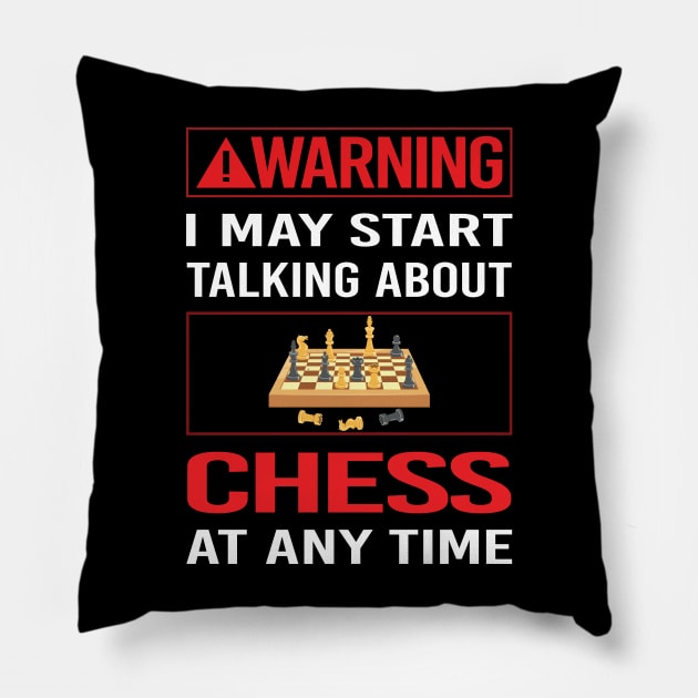 Red Warning Chess Pillow by Happy Life