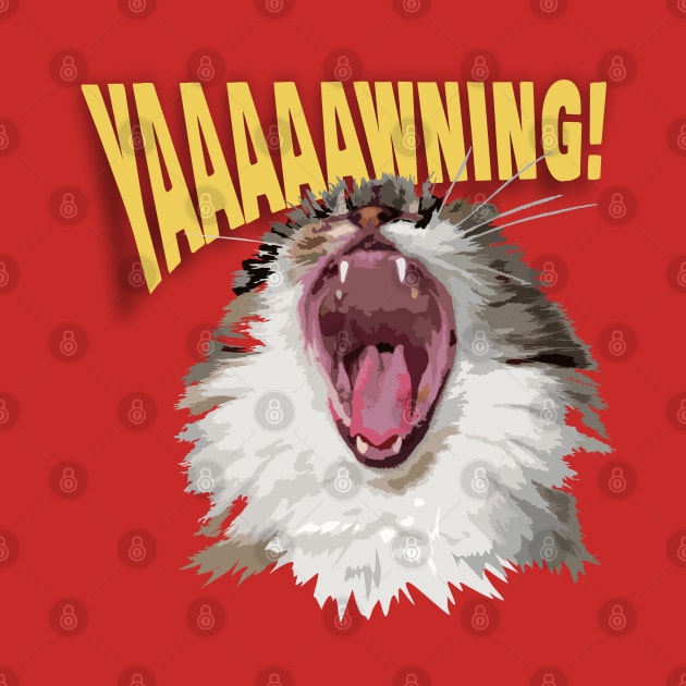 Yawning Persian Cat by Markyartshop