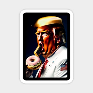 Donald Trump eating a Donut Magnet