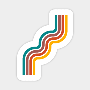 Retro Colorful Curvy Line 2 Magnet