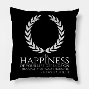 Ancient Rome Stoic Philosophy Caesar Marcus Aurelius Quote On Happiness Pillow