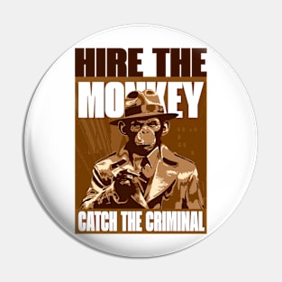 Detective Monkey Pop Art Pin