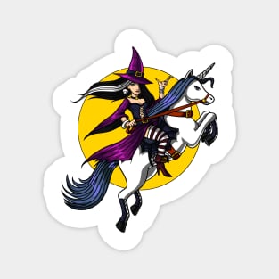 Witch Riding A Unicorn Magnet