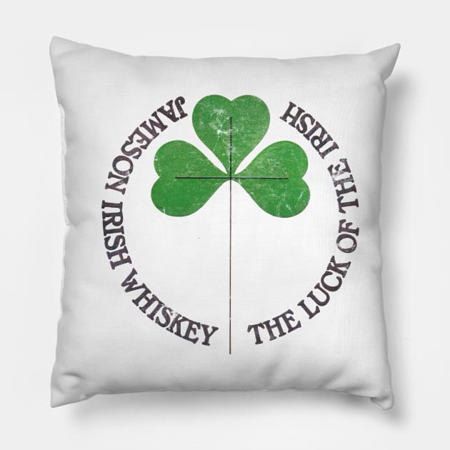 Jameson Irish Whiskey -  Defunct Retro Style Logo Pillow by feck!