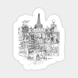 Paris (B&W) Magnet