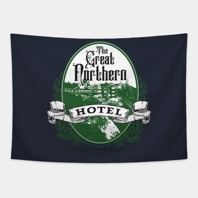 The Great Northern Hotel Tapestry by MindsparkCreative