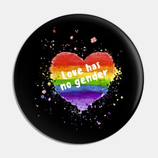 LGBT Rainbow Pride - Love Has No Gender Pin