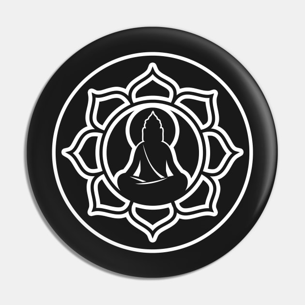 Buddha Lotus Flower Spiritual Pin by RadStar