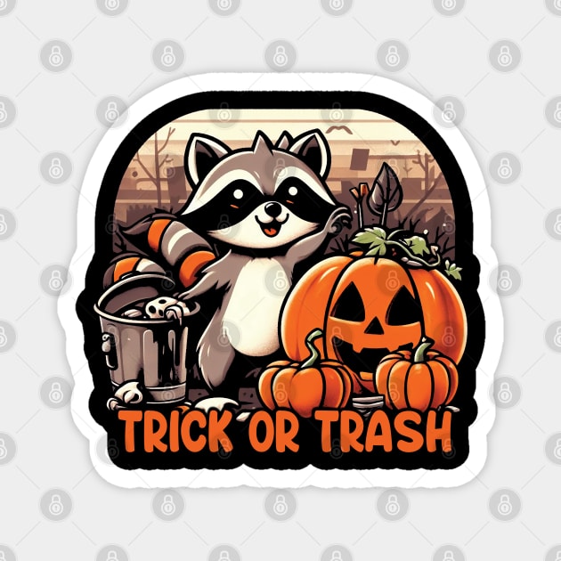 Trick Or Trash Racoon Magnet by Trendsdk