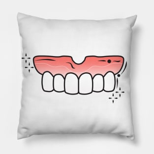 white teeth with sparkles ecopop Pillow