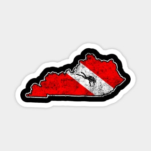 Kentucky Dive Flag Scuba Diving State Map Dive Flag Distressed Magnet