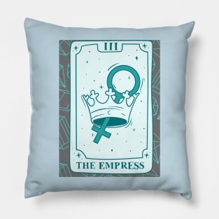 The Empress Tarot Card and Crystals Graphic Pillow