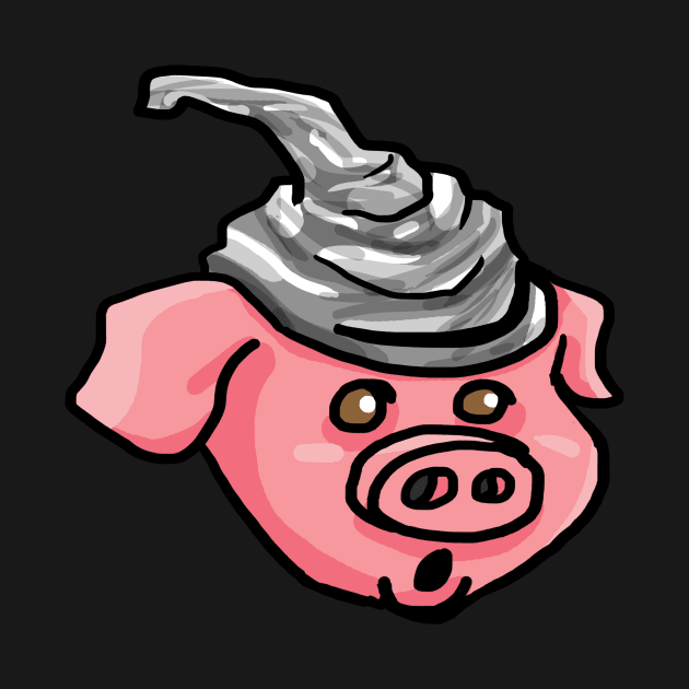 Pig Wearing Tinfoil Hat by tooner96