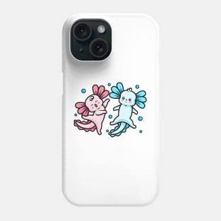 Axolotls Couple in love | Playful Kawaii Amphibians Phone Case