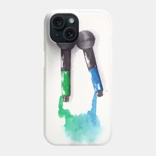 Larrying Mics (Blue and Green) Phone Case