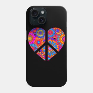 Colorful Bohemian Flower Peace Sign Heart Phone Case