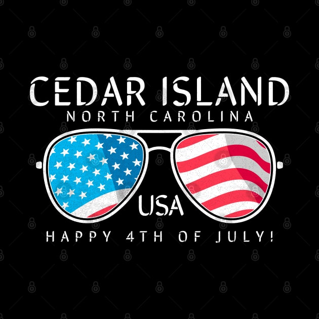 Cedar Island, NC Summertime Vacationing Fourth of July Sunglasses by Contentarama