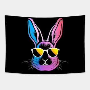 Hiphop Bunny Pink Blue Retro Colorful Stamp Tapestry