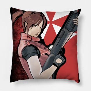 Clair with a gun Pillow