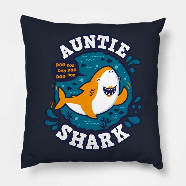 Auntie Shark (trace) Pillow by Olipop