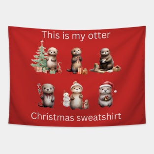 Otter Christmas Tapestry