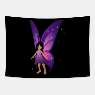 Fairy with Purple wings and long dark hair Tapestry