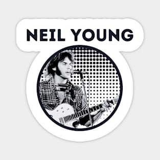 neil young || retro grey Magnet