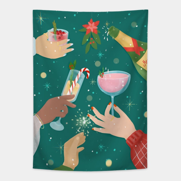 Christmas Cheers Tapestry by Petras