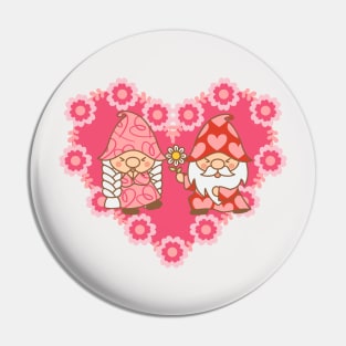 Gnomes Couple Retro Romantic Couples Pin