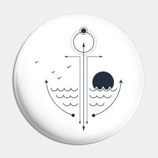 Sea. Sun. Anchor. Creative Double Exposure Pin