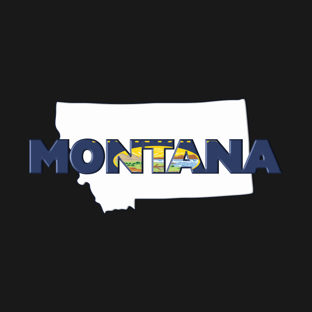 Montana Colored State Letters by m2inspiration