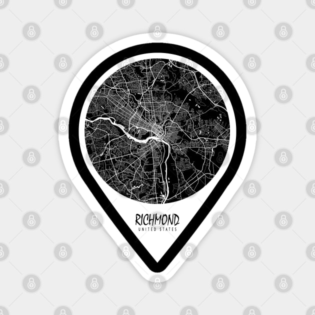 Richmond, England City Map - Travel Pin Magnet by deMAP Studio