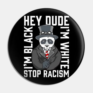 Stop Racism Panda 86 45 Pin