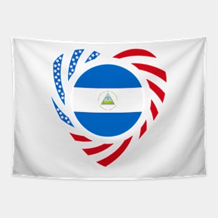 Nicaraguan American Multinational Patriot Flag  (Heart) Tapestry