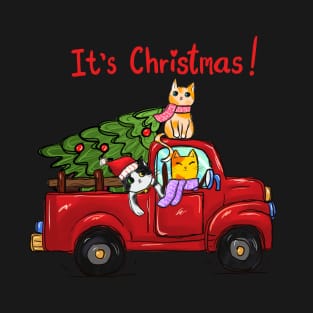 It's Christmas Cat Truck T-Shirt