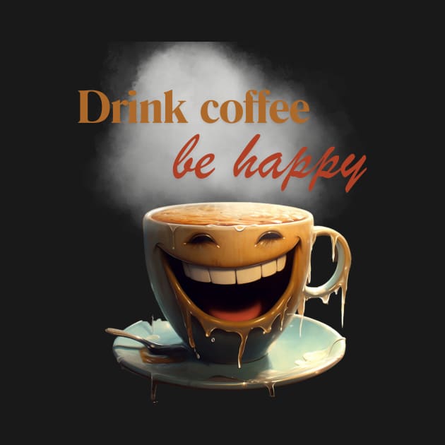 Drink Coffee, Be Happy Funny Barista by Positive Designer