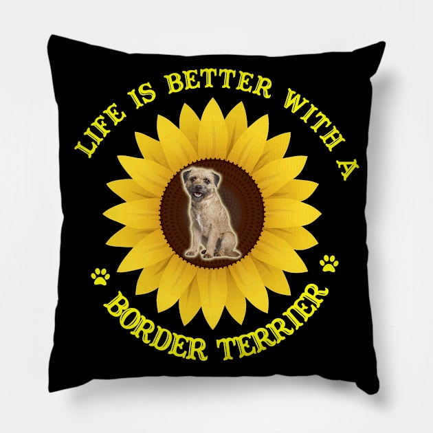 Border Terrier Lovers Pillow by bienvaem