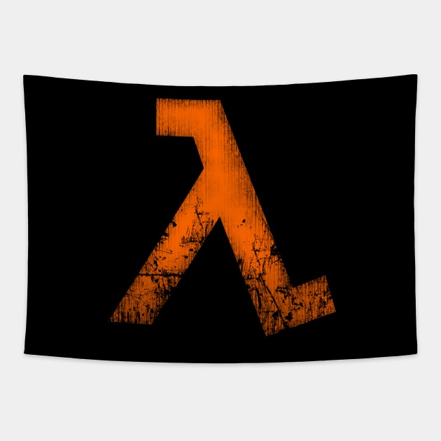 Lambda - Orange Tapestry by Remus