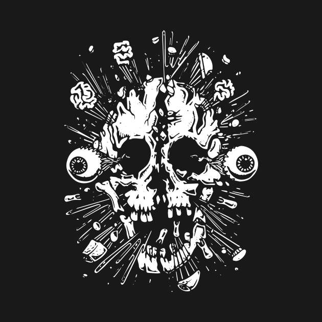 Cracked skull with big eyes for Halloween by Supergraphic