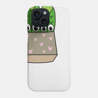 Cute Cactus Design #268: Cacti In Soft Hearts Pot Phone Case