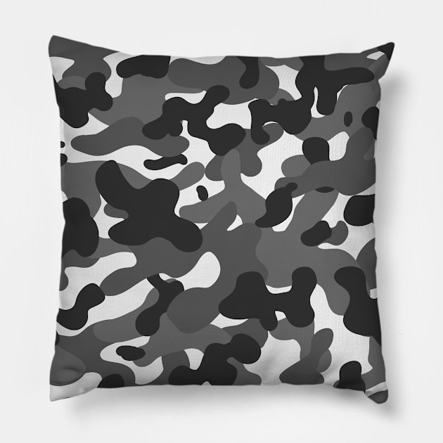 Grey Camouflage Pattern Pillow by APSketches