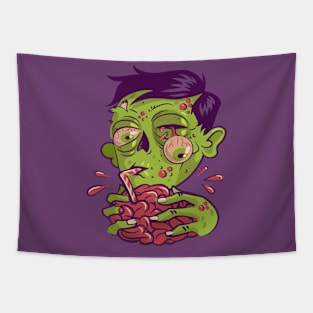 Zombie Milkshake Brain Illustration Tapestry