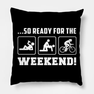 Pedal & Party: Beer Cycling Weekend Tee for Two-Wheeled Fun! Pillow