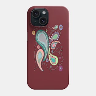 Boho Paisley on Coral Phone Case