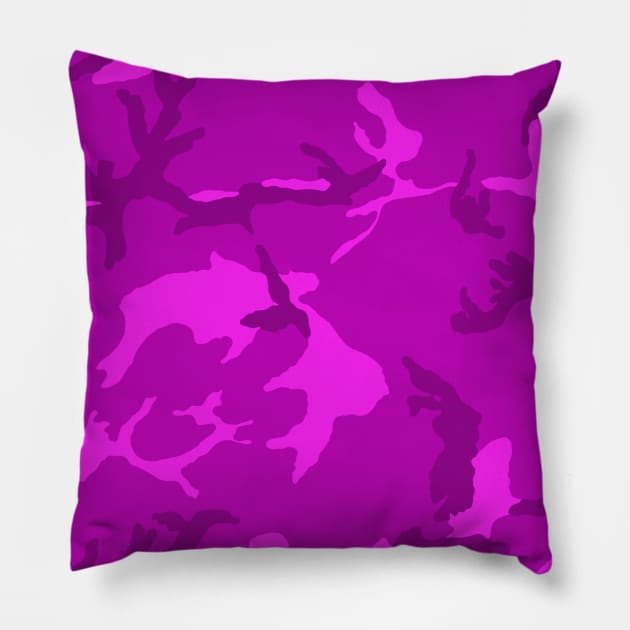 Purple camo Pillow by bumblethebee