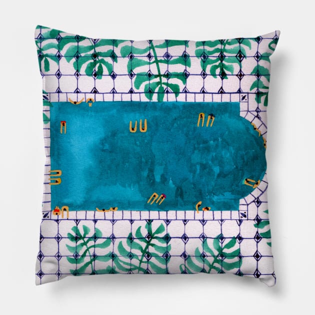 Tropical Pool Pillow by HeloBirdie