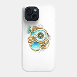 Clock and Gear with Butterfly ( Steampunk ) Phone Case