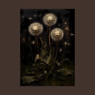 glowing dandelions - gothic oil painting T-Shirt